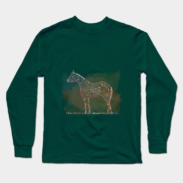 The American Quarter Horse in Typography Long Sleeve T-Shirt by Ginny Luttrell